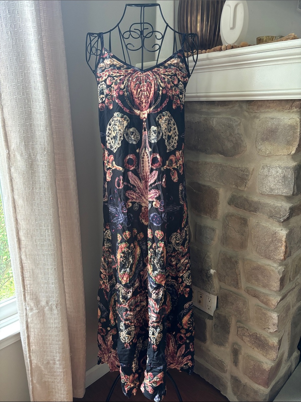 Natural Life Gracie Slip Maxi Dress- Black Motif - Picture 3 of 6